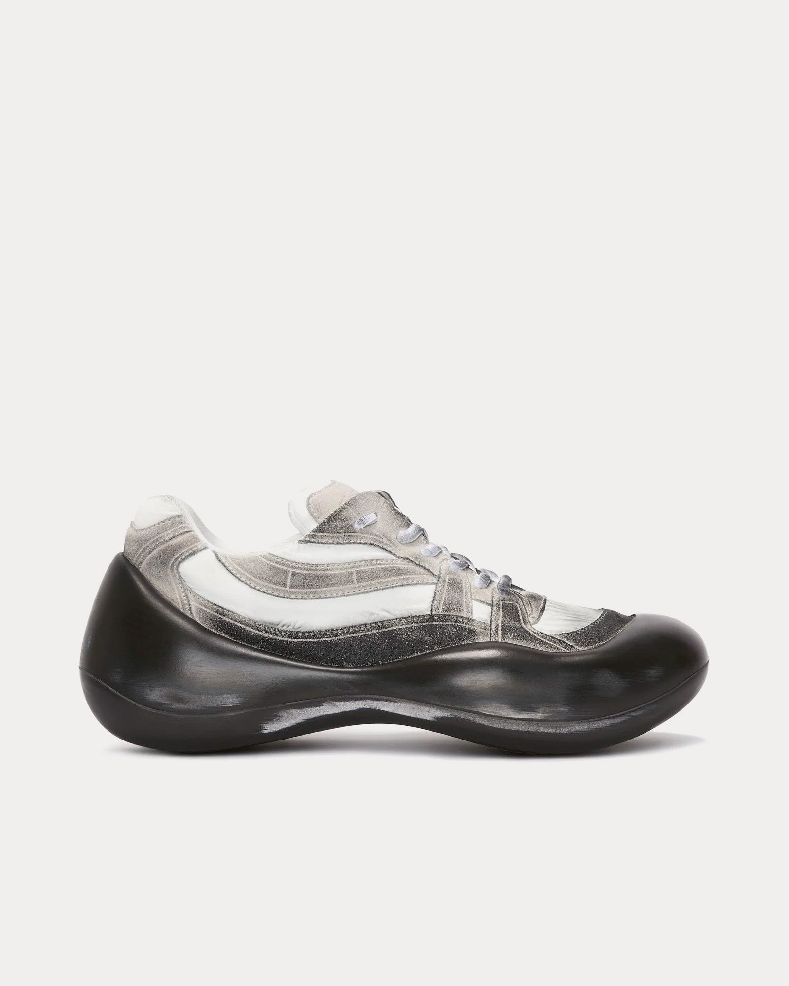 JW Anderson - Bumper-Hike Distressed Black / Light Grey Low Top Sneakers