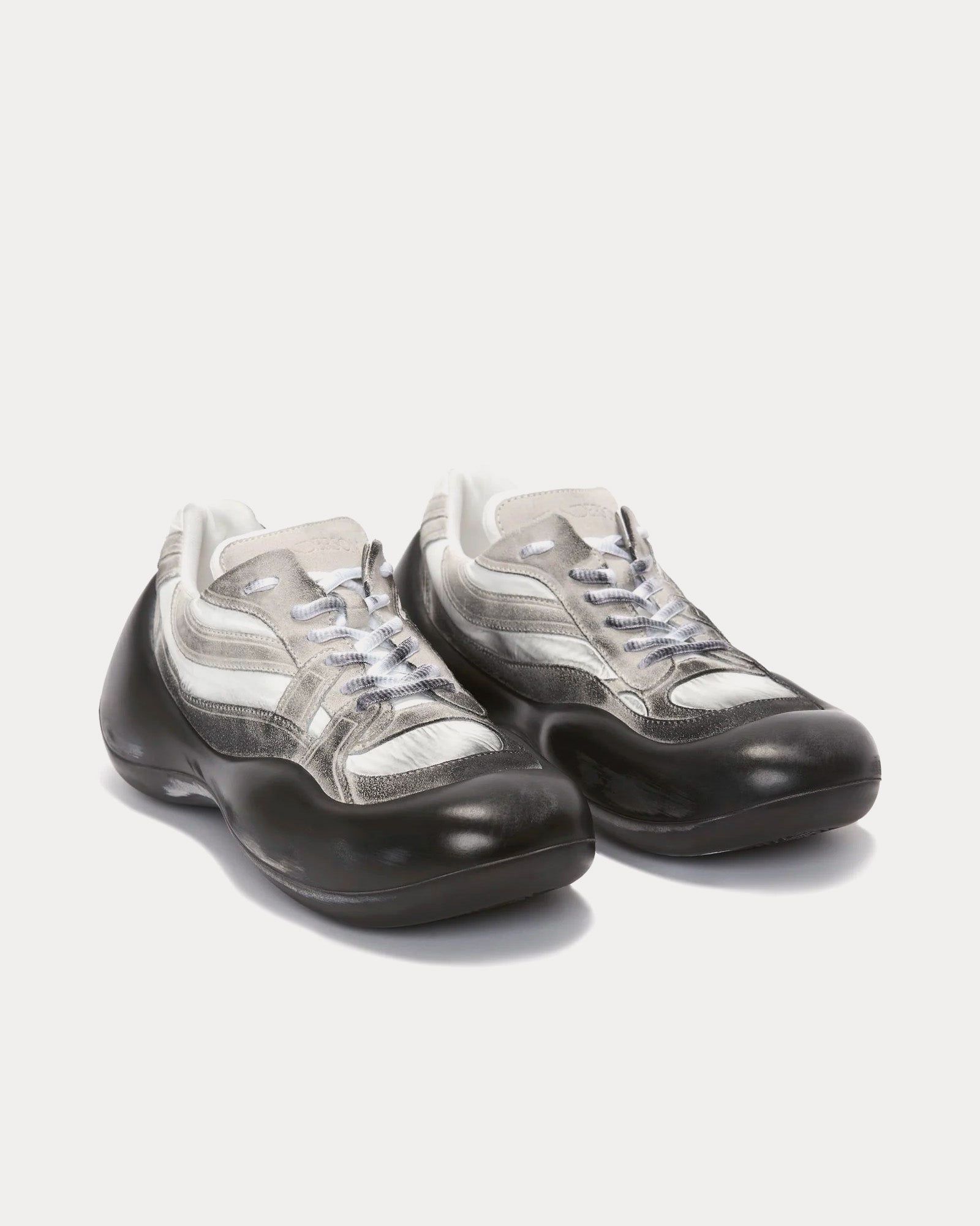 JW Anderson - Bumper-Hike Distressed Black / Light Grey Low Top Sneakers