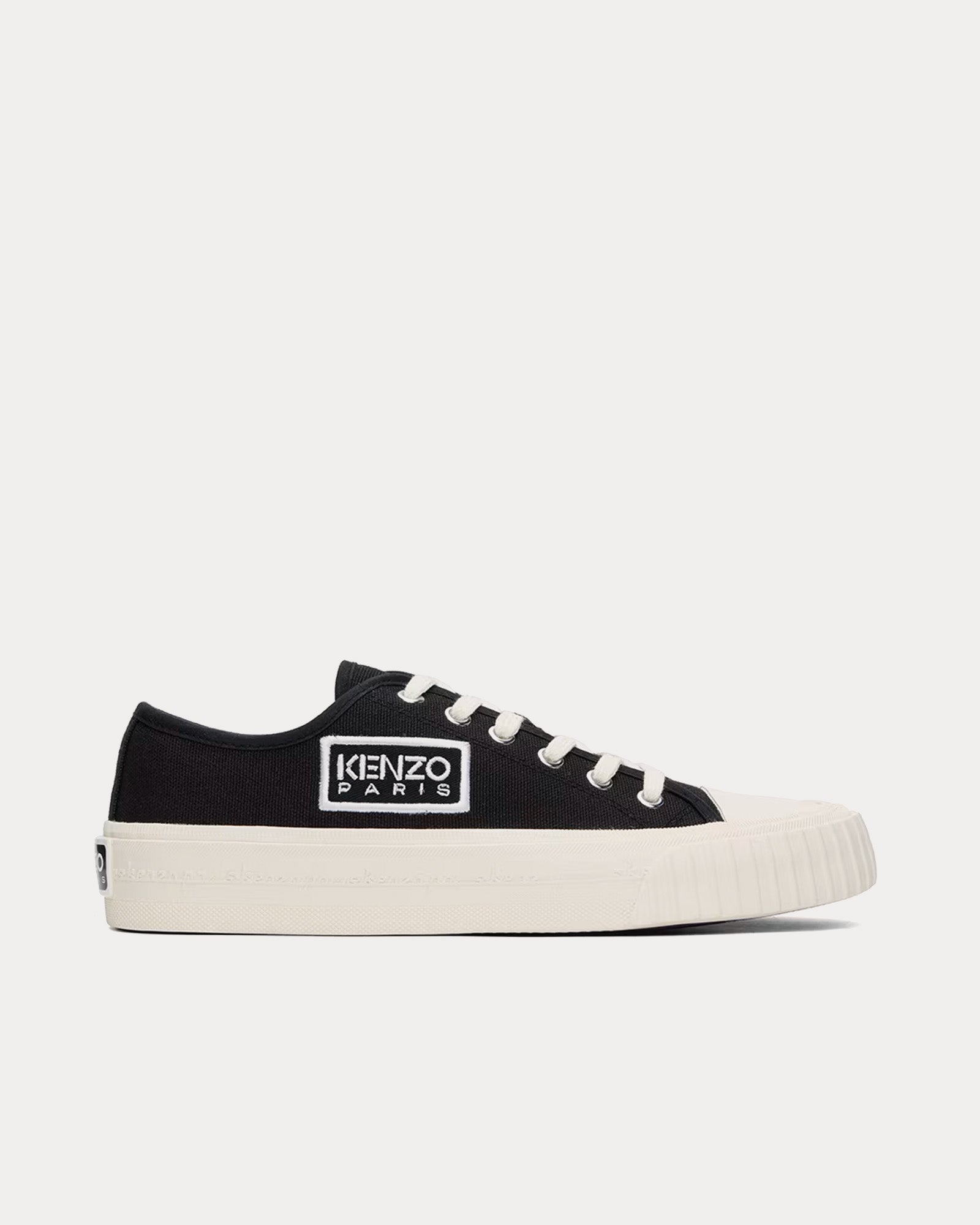 Kenzo - Kenzo Foxy Embroidered Canvas Black Low Top Sneakers