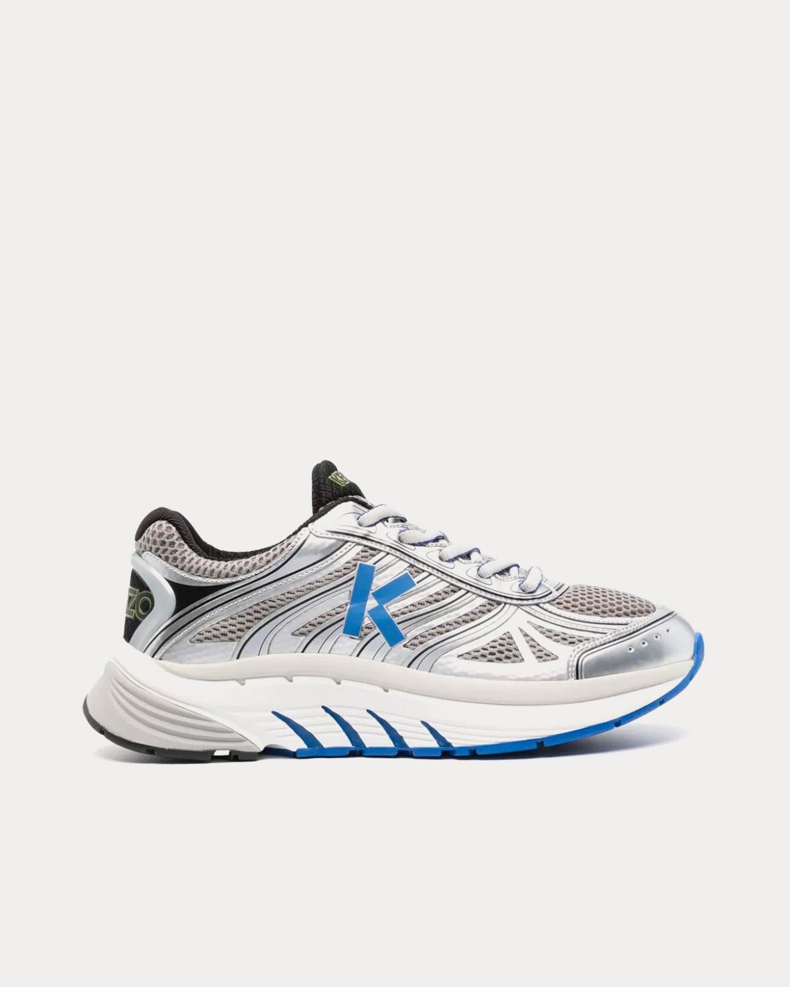 Kenzo Men's Pace Tech Runner Silver Low Top Sneakers