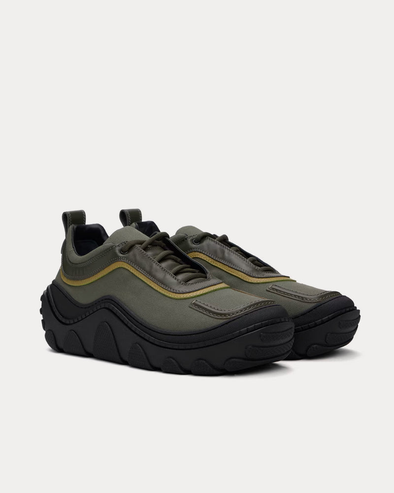KIKO KOSTADINOV TONKIN (緑/黒/黄) Kiko Kostadinov Men's Tonkin Canvas Khaki Low Top Sneakers
