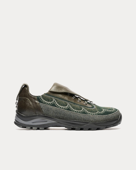 Kiko Kostadinov Men's Chalice Lace-Up Khaki Low Top Sneakers