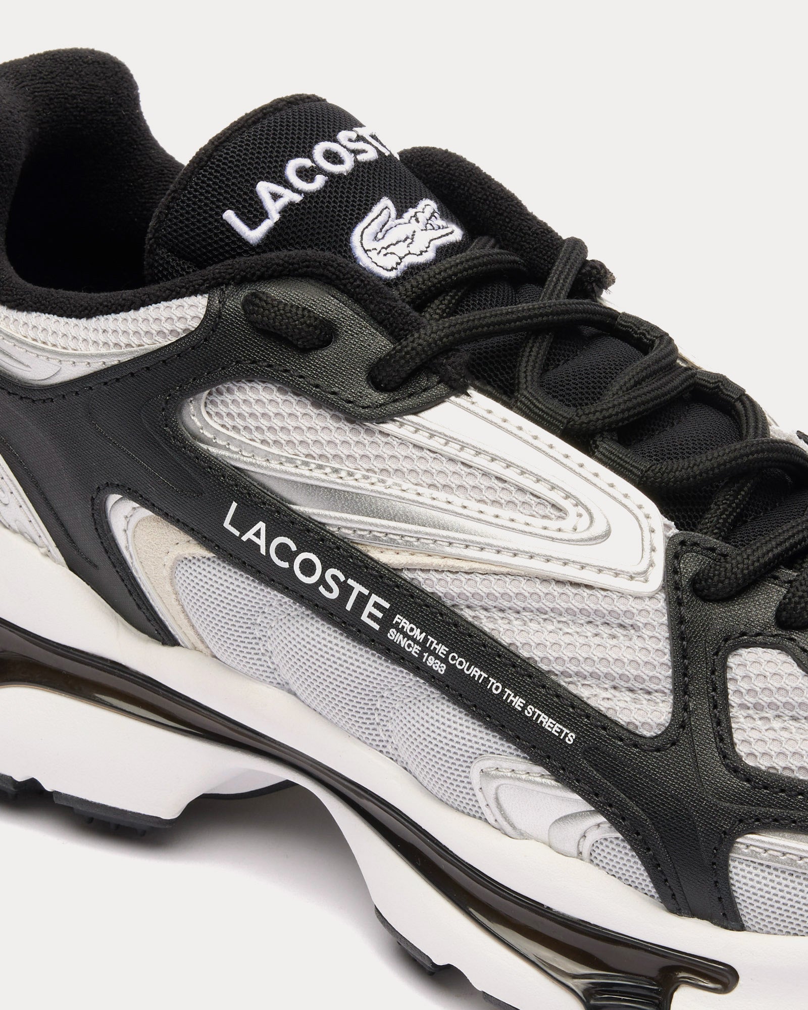 Lacoste silver sneakers deals