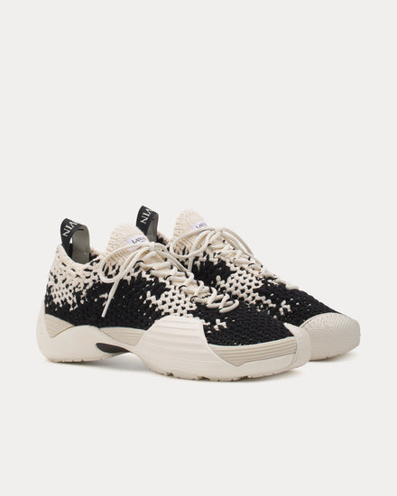 Lanvin Flash-Knit Cotton Ecru / Black Low Top Sneakers - 3