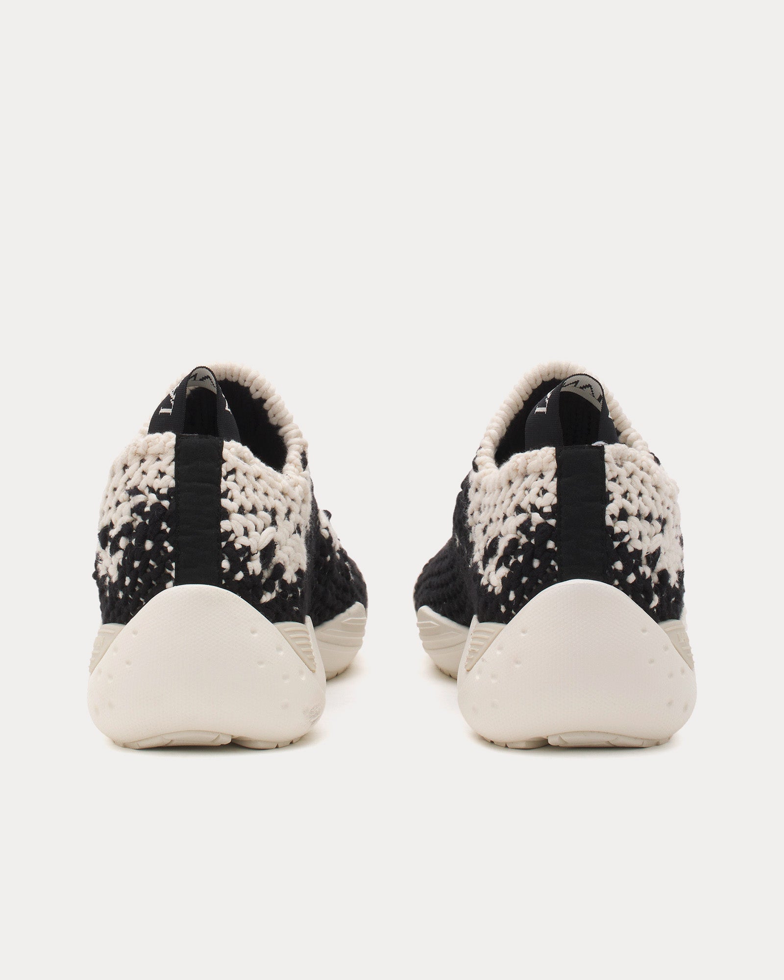Lanvin - Flash-Knit Cotton Ecru / Black Low Top Sneakers