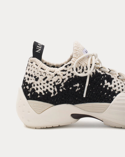 Lanvin Flash-Knit Cotton Ecru / Black Low Top Sneakers - 5