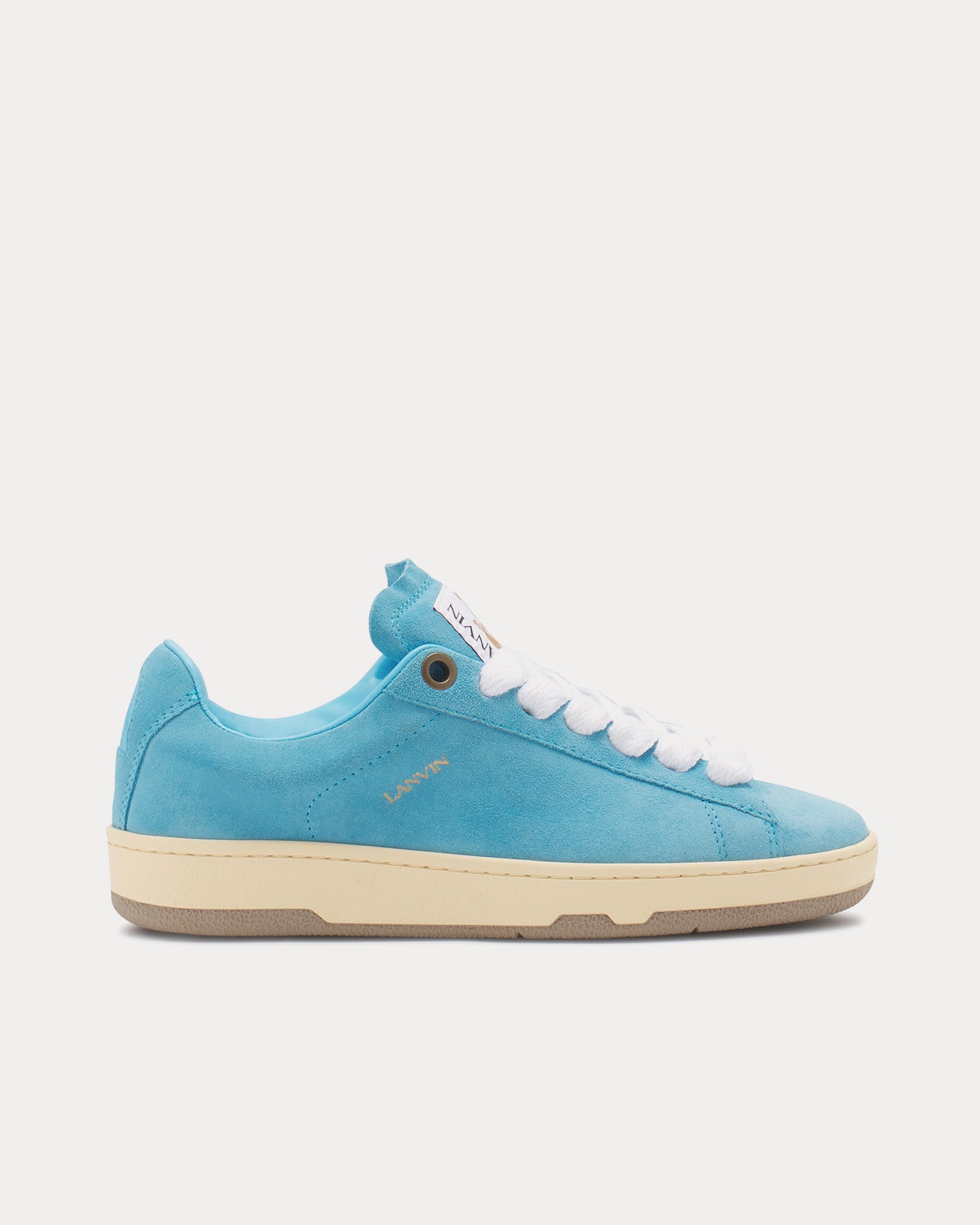 Lanvin - Lite Curb Suede Budgie Blue Low Top Sneakers