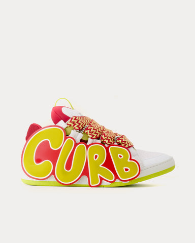 Lanvin Curb Patch Bright Green / Red Low Top Sneakers