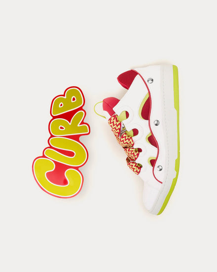 Lanvin Curb Patch Bright Green / Red Low Top Sneakers - 2