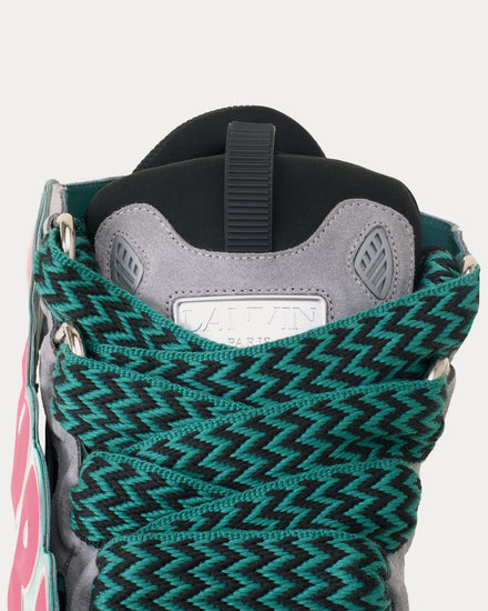 Lanvin Curb Patch Dark Green / Pink Low Top Sneakers - 3