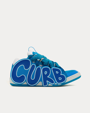 Lanvin Curb Patch Light Blue / Blue Low Top Sneakers