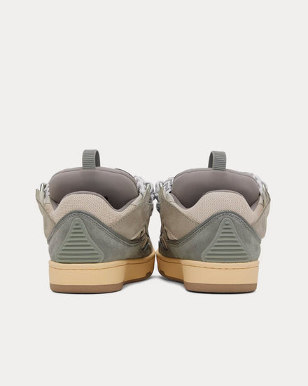 Lanvin Curb Leather Grey Low Top Sneakers - 3