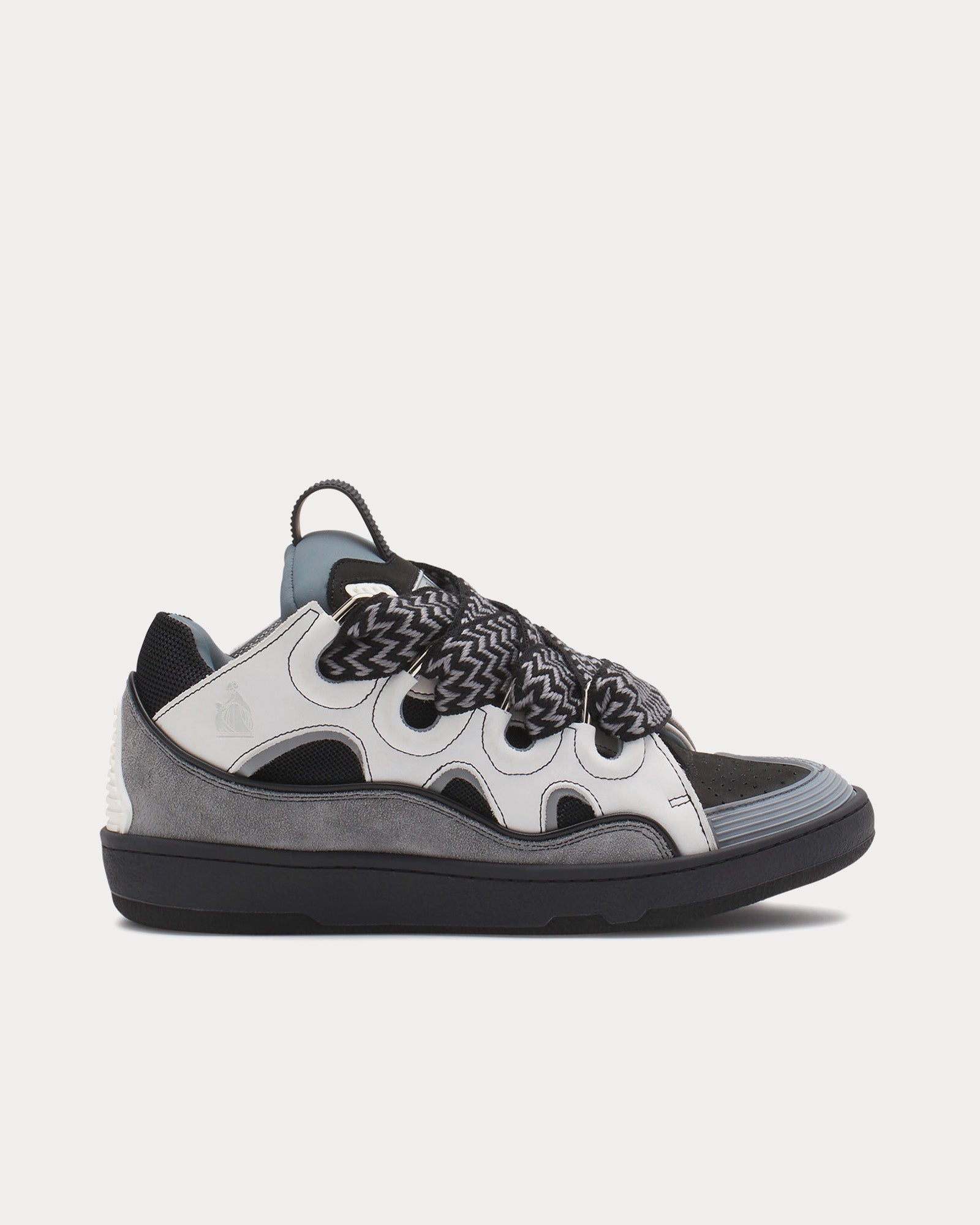 Lanvin - Curb Leather White / Anthracite Low Top Sneakers