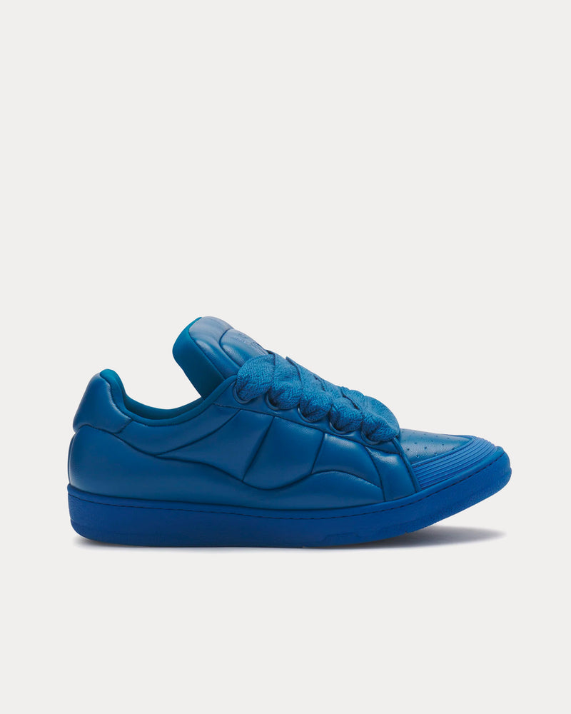 Lanvin Men's Curb XL Leather Blue Low Top Sneakers