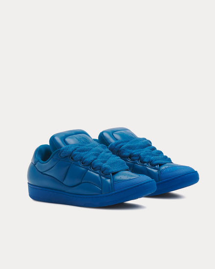Lanvin Curb XL Leather Blue Low Top Sneakers - 3