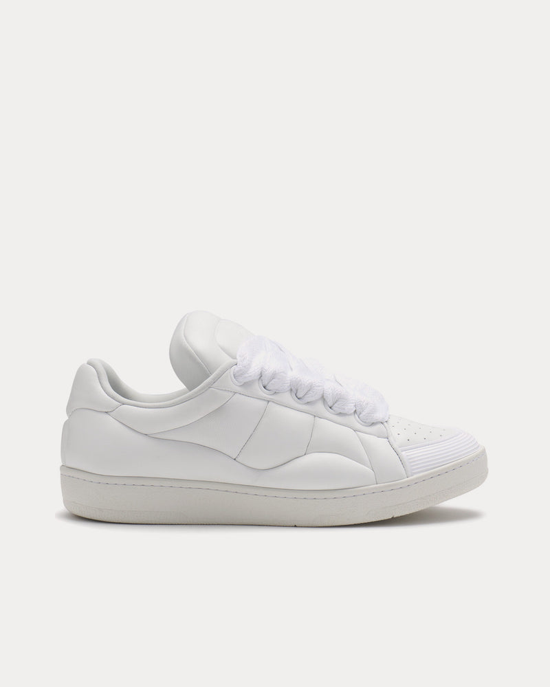 Lanvin Men's Curb XL Leather White / White Low Top Sneakers Lanvin Men's Curb XL Leather White / White Low Top Sneakers