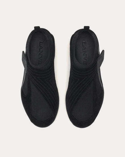 Lanvin LNV1 Knit & Suede Black / Black Slip On Sneakers - 2