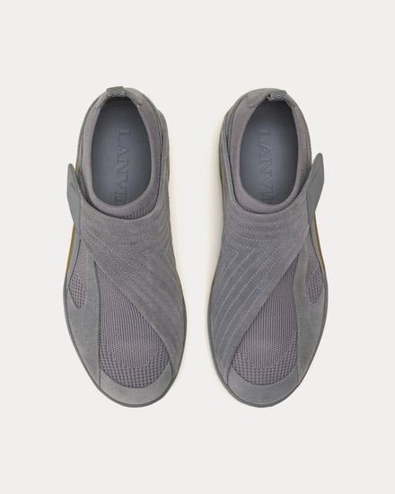 Lanvin LNV1 Knit & Suede Light Grey / Honey Slip On Sneakers - 2