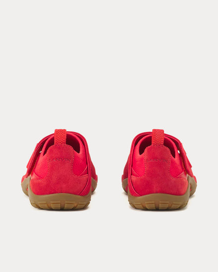 Lanvin LNV1 Knit & Suede Poppy Red / Honey Slip On Sneakers - 4