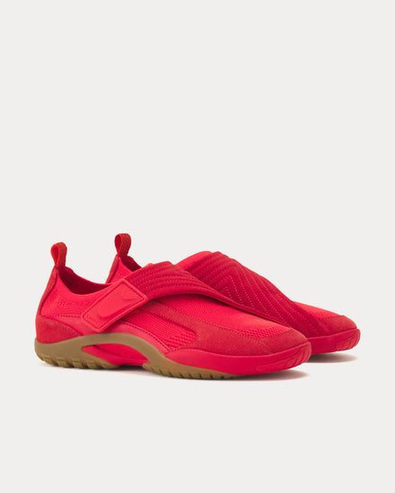 Lanvin LNV1 Knit & Suede Poppy Red / Honey Slip On Sneakers - 3