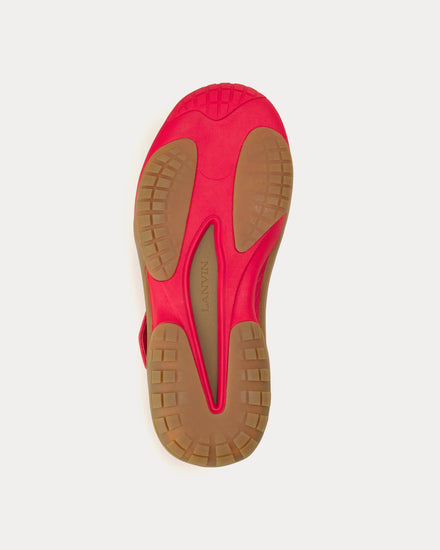 Lanvin LNV1 Knit & Suede Poppy Red / Honey Slip On Sneakers - 5