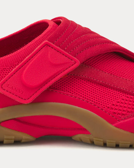 Lanvin LNV1 Knit & Suede Poppy Red / Honey Slip On Sneakers - 6