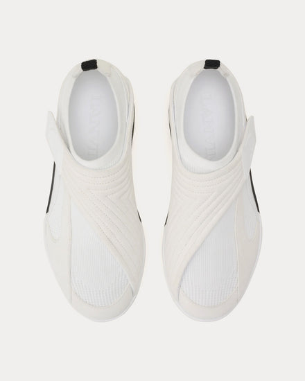 Lanvin Men's LNV1 Knit & Suede White / Black Slip On Sneakers