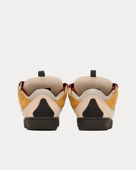 Lanvin Curb Leather Beige / Red Low Top Sneakers - 3