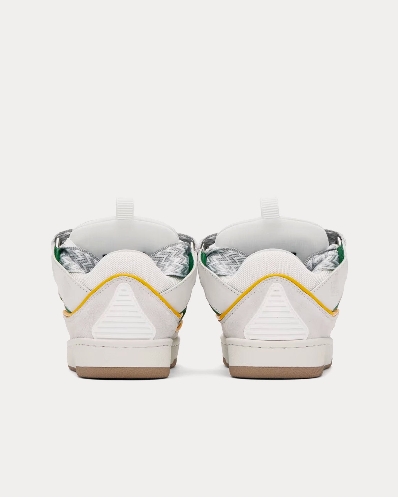 Lanvin - Curb Leather White / Green Low Top Sneakers