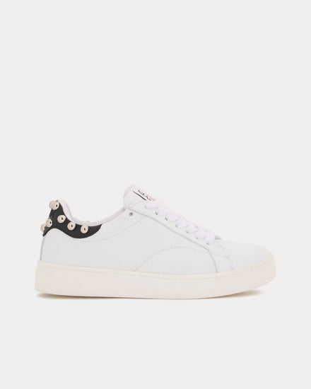 Lanvin DDBO Studded Leather White / Silver Low Top Sneakers - 1