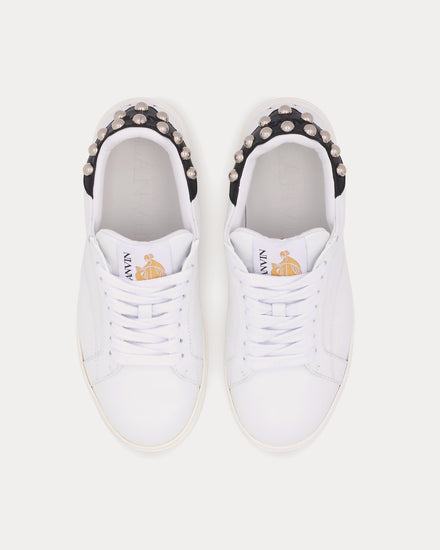 Lanvin DDBO Studded Leather White / Silver Low Top Sneakers - 2