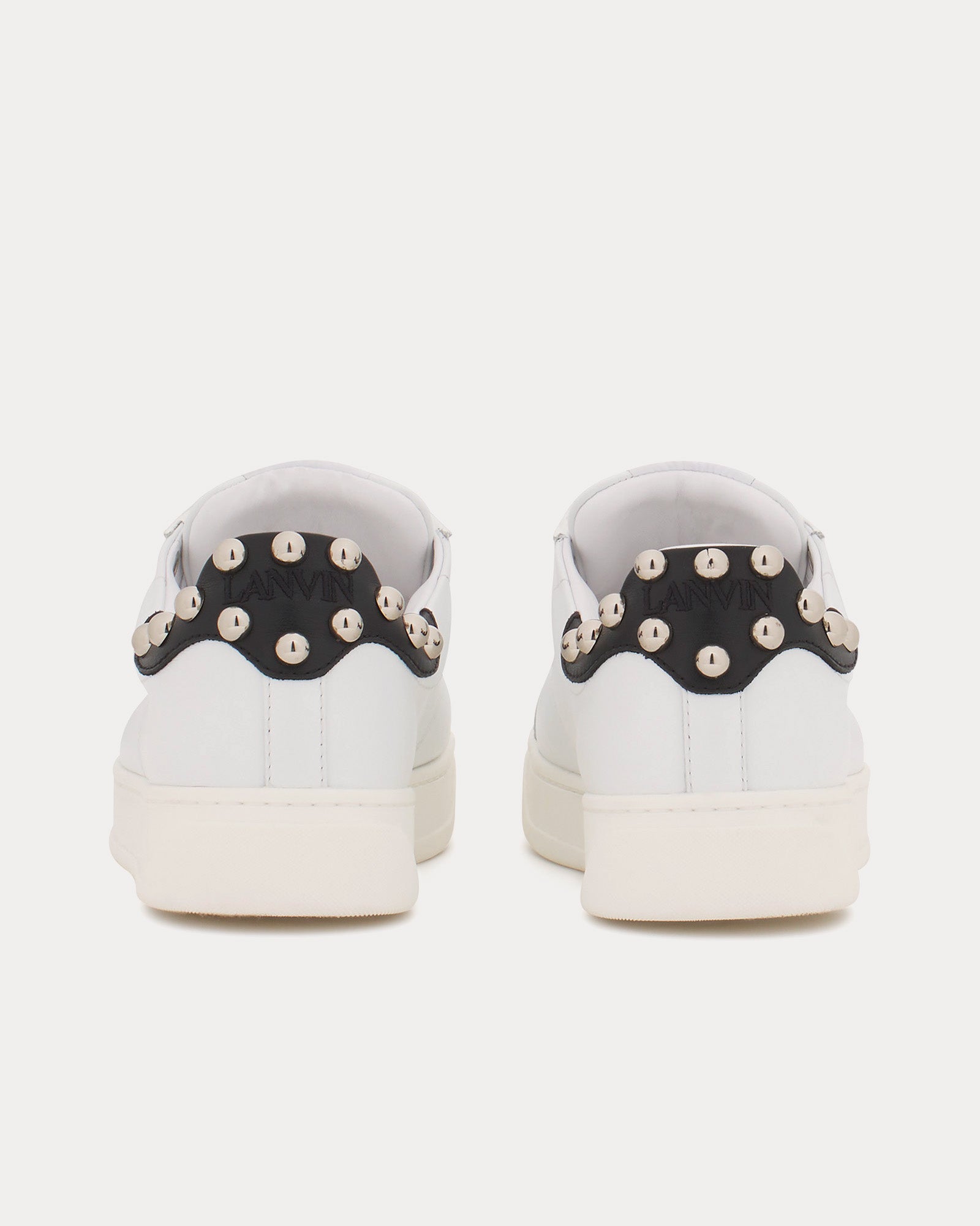 Lanvin - DDBO Studded Leather White / Silver Low Top Sneakers