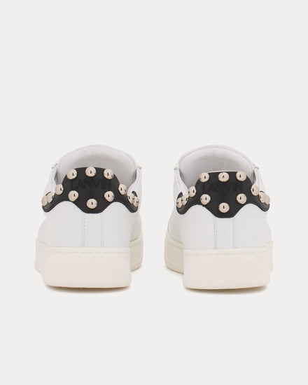 Lanvin DDBO Studded Leather White / Silver Low Top Sneakers - 4