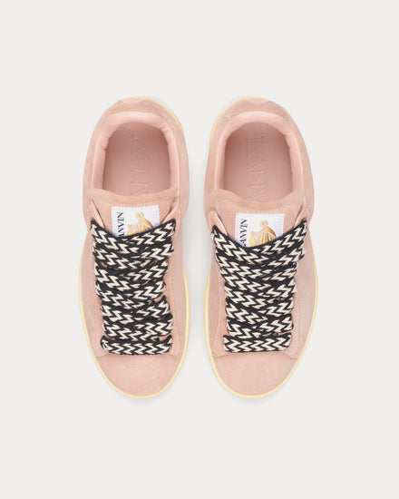 Lanvin Lite Curb Suede Pink Low Top Sneakers - 2