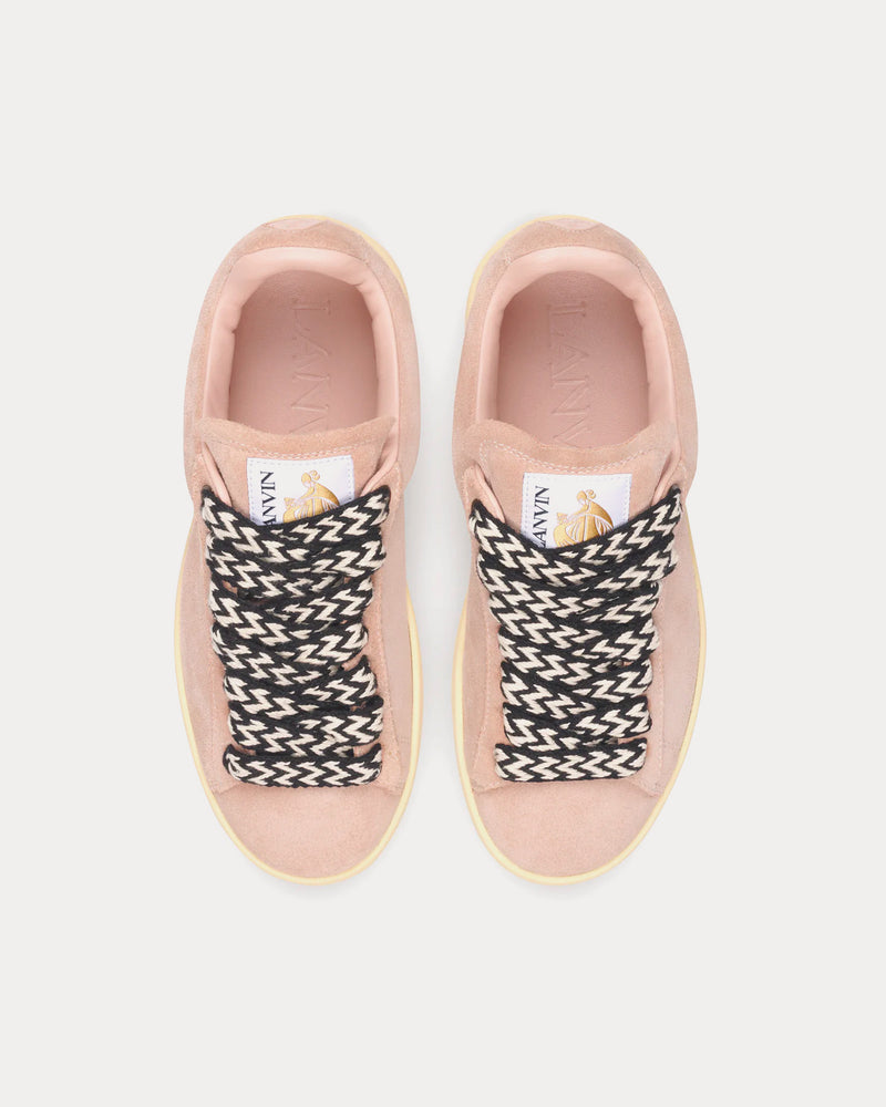 Lanvin Lite Curb Suede Pink Low Top Sneakers - 2