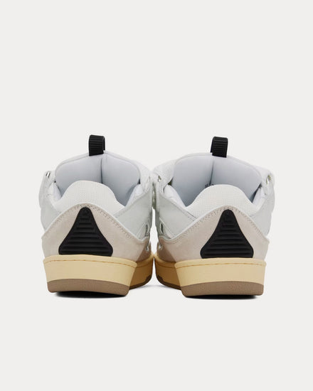 Lanvin Curb Leather White / Grey Low Top Sneakers - 3