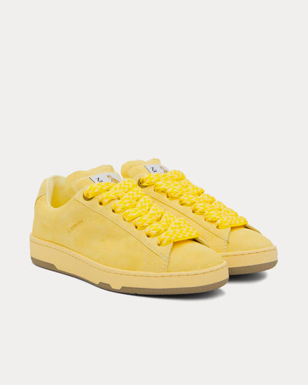 Lanvin Lite Curb Suede Chamomile Yellow Low Top Sneakers - 2