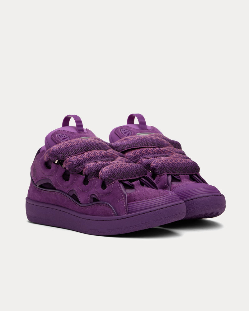 Lanvin Curb Leather Anemone Low Top Sneakers - 2