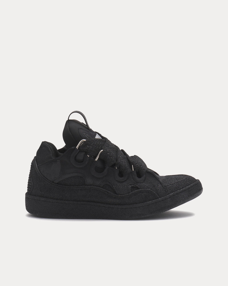 Lanvin Curb Leather Black / Black Low Top Sneakers - 1