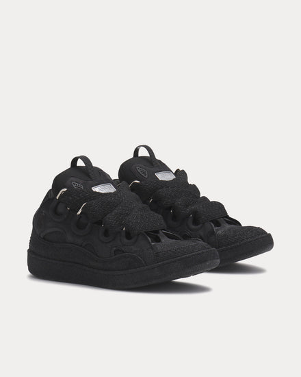 Lanvin Curb Leather Black / Black Low Top Sneakers - 3