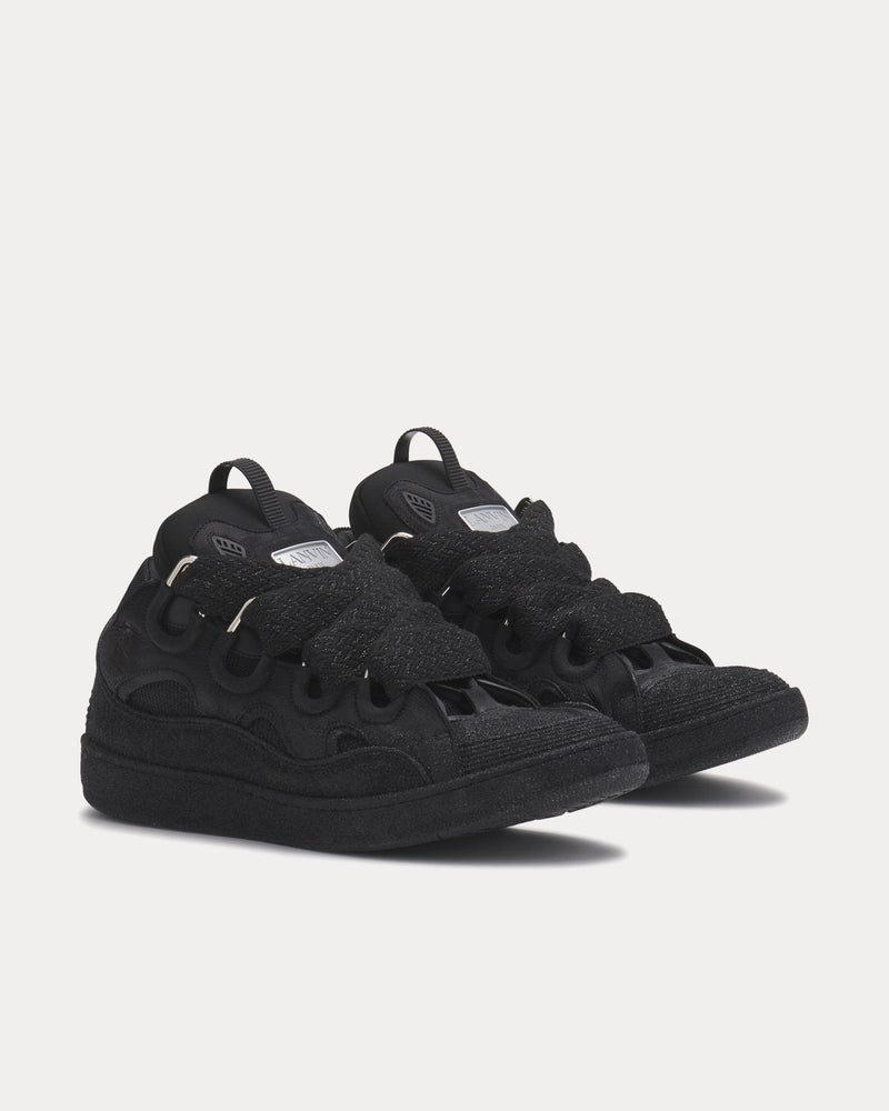 Lanvin Curb Leather Black / Black Low Top Sneakers - 3