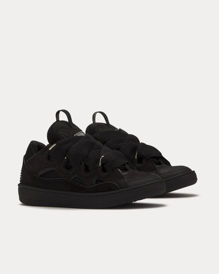 Lanvin Curb Leather Black / Black Low Top Sneakers - 5
