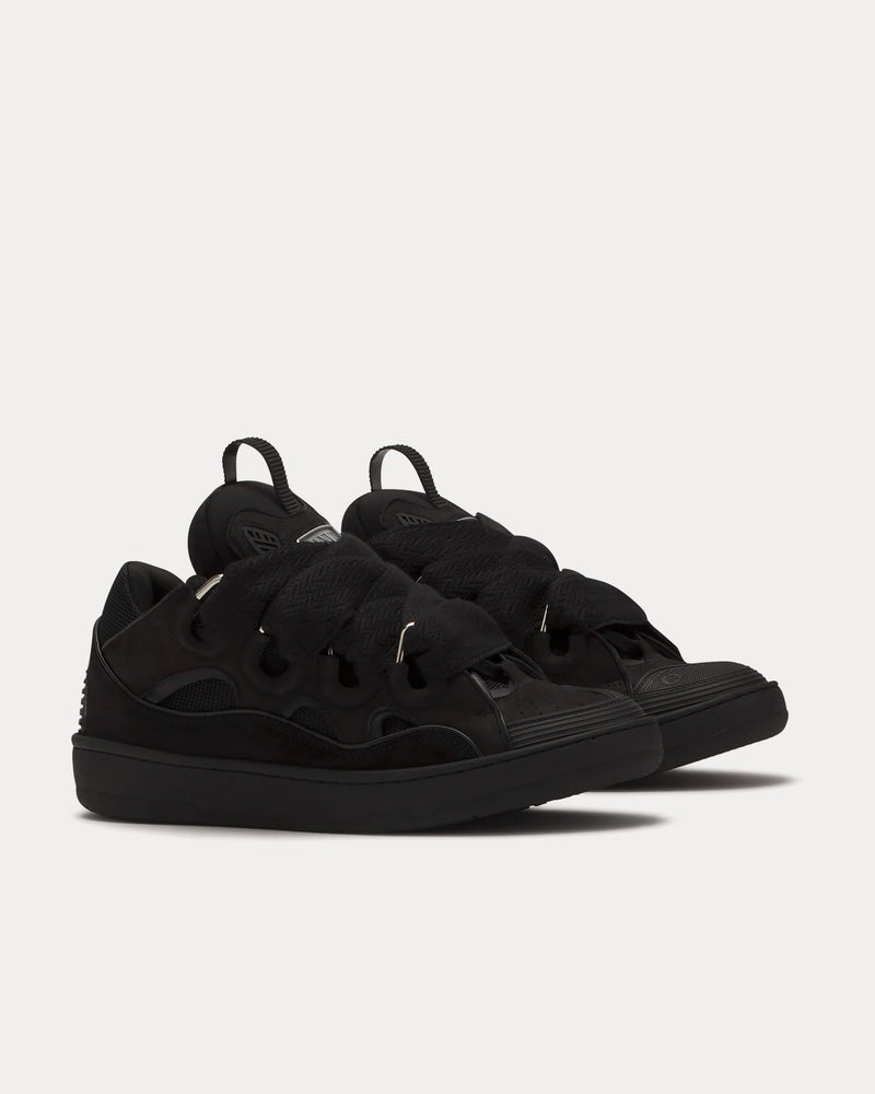 Lanvin Curb Leather Black / Black Low Top Sneakers - 5