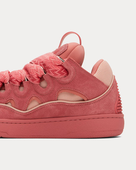 Lanvin Curb Leather Litchi Low Top Sneakers - 4