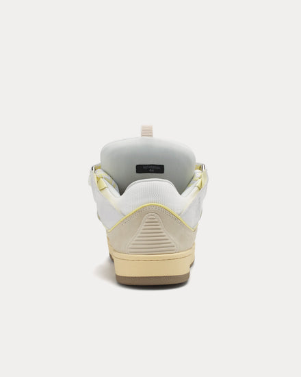 Lanvin Curb Leather White / Beige Low Top Sneakers - 4