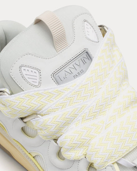 Lanvin Curb Leather White / Beige Low Top Sneakers - 5