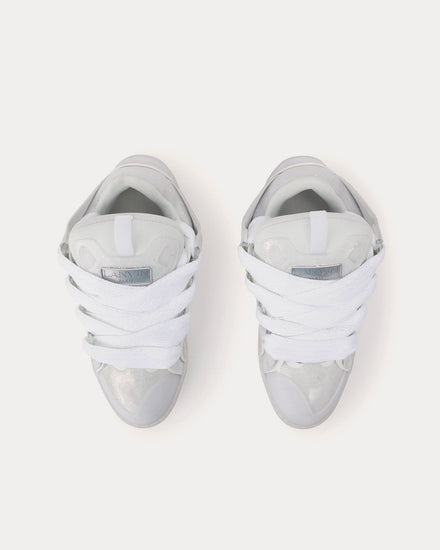 Lanvin Curb Leather with Glitter Effect White / White Low Top Sneakers - 2