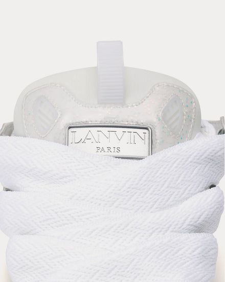 Lanvin Curb Leather with Glitter Effect White / White Low Top Sneakers - 5