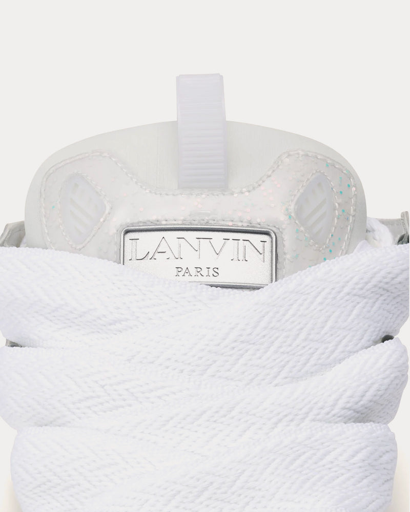 Lanvin Curb Leather with Glitter Effect White / White Low Top Sneakers - 5