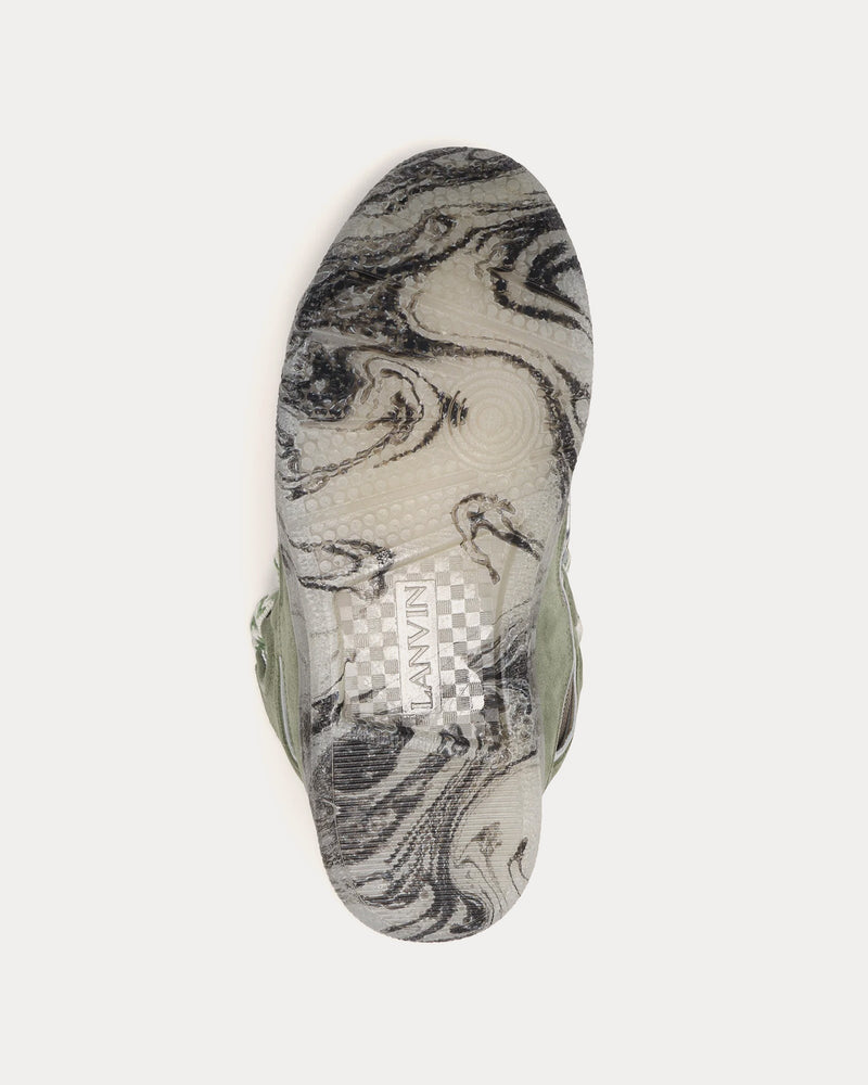 Lanvin Curb Leather with Marbled Sole Green / Silver Low Top Sneakers - 5